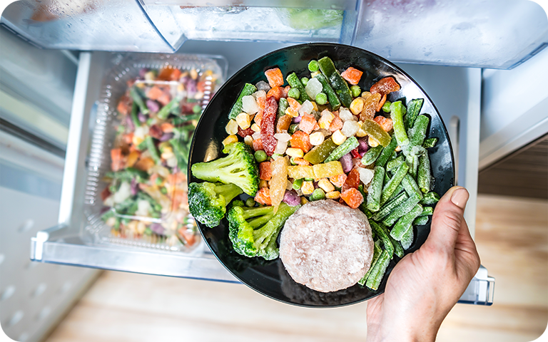 Diepvriesgroenten in de LG-koelkast