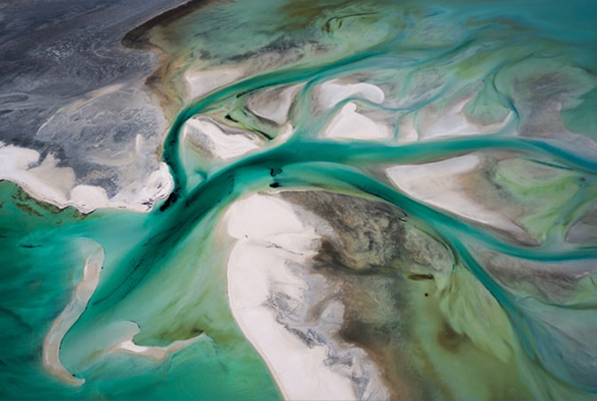 Aerial view of Shark Bay.