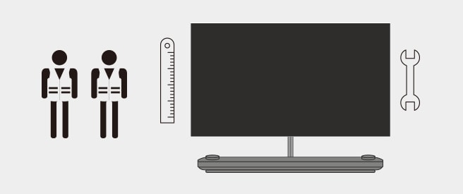 Image explaining how engineers manually assemble the component of LG SIGNATURE OLED TVs