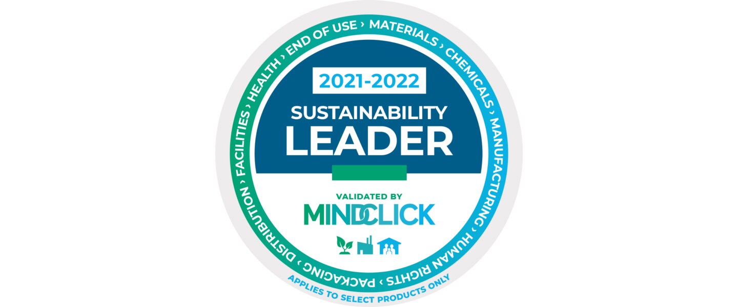 The 'Sustainability Leader' status badge given to products with a high MSAP Rating.