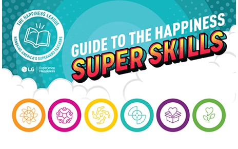 An image listing six capabilities of superhero teachers who deserve to be awarded by The Happiness League.