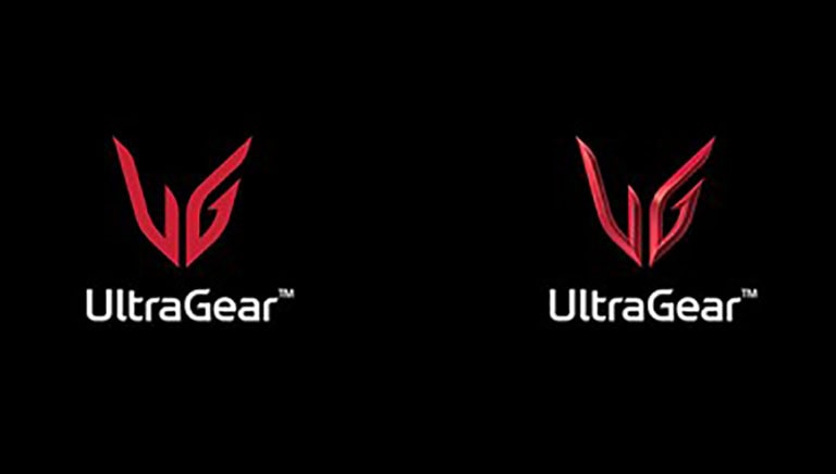 The official 2D and 3D logos of LG UltraGear.
