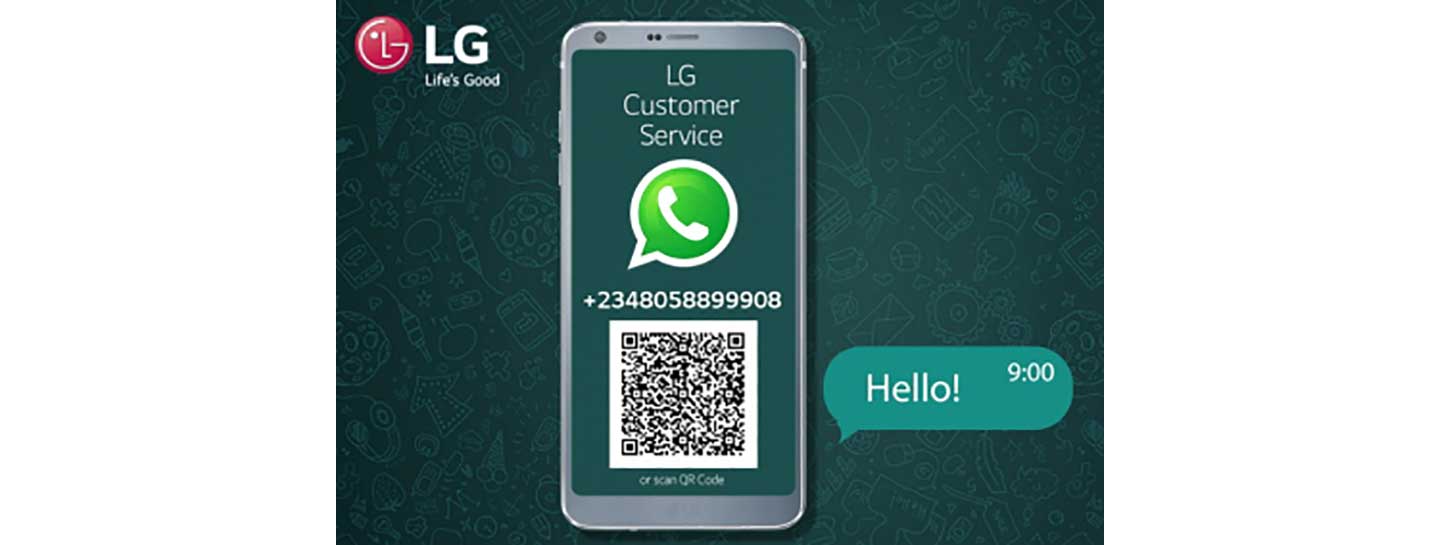 An LG phone displaying a call to LG Customer Service through the LG Telepresence Service