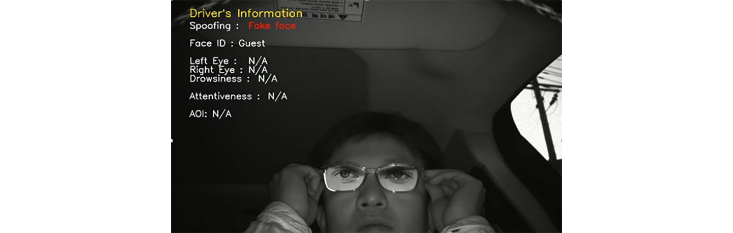 LG camera's driver identification and spoofing detection features working to halt an unauthorized driver