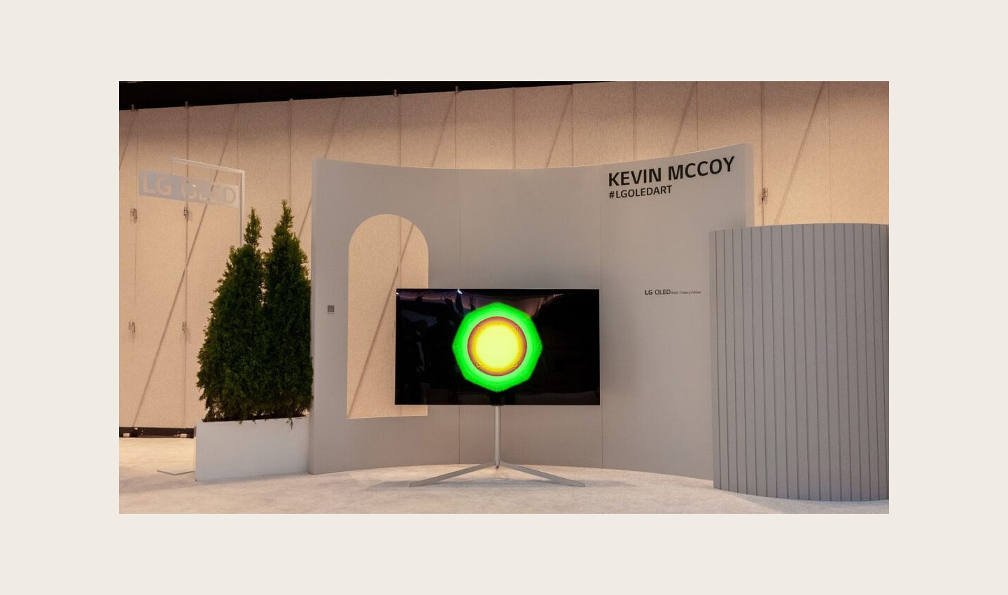 Kevin McCoy's artwork displayed on LG OLED TV at the Frieze New York 2022 art fair in Manhattan