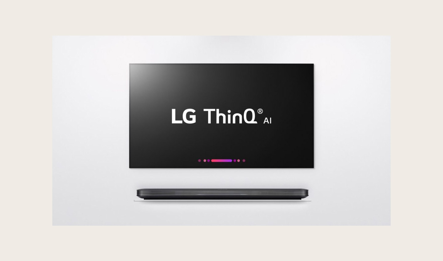 Front view of LG's ThinQ-enabled SIGNATURE OLED TV W