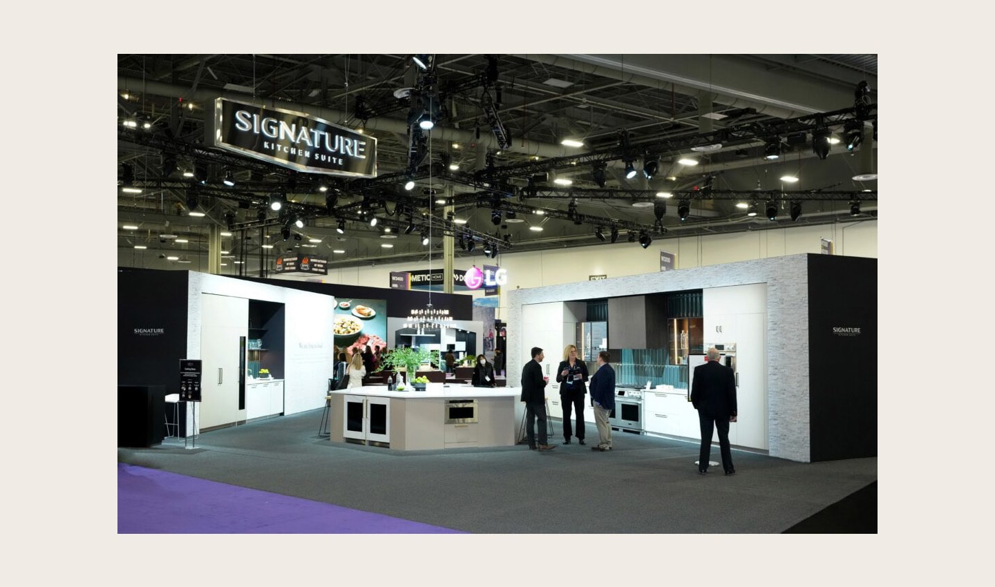 LG's booth at KBIS 2023 showcasing Signature Kitchen Suite and LG STUDIO lineup