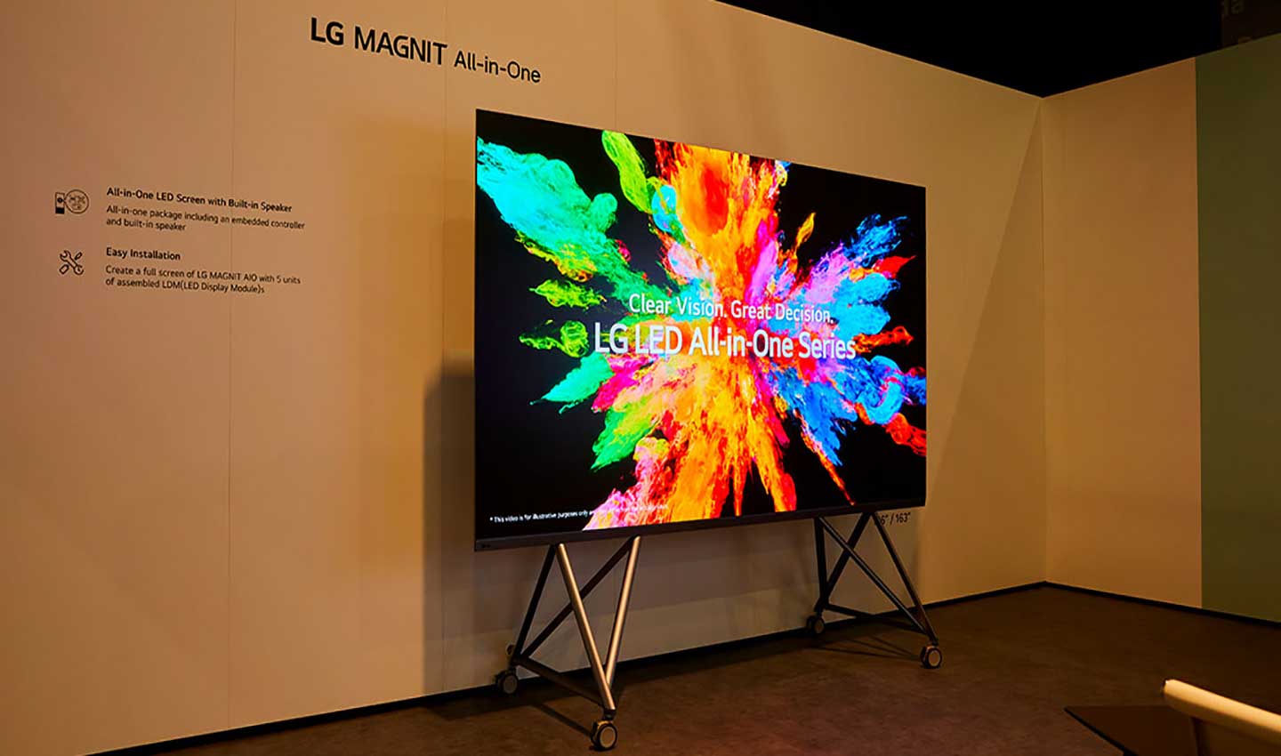 LG's advanced digital signage solutions are displayed at Integrated Systems Europe (ISE) 2024 in Barcelona, Spain