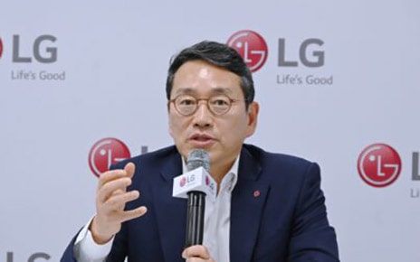 LG CEO William Cho reiterating the company's vision and strategy at the press conference in Las Vagas