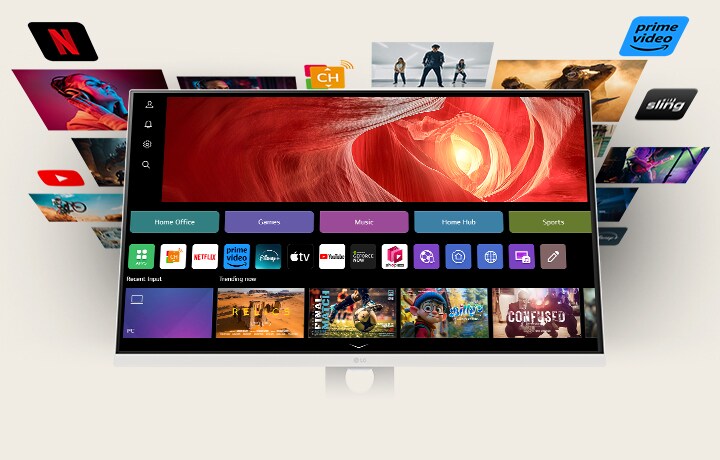 一張展示 WebOS 上各類影視內容的照片。