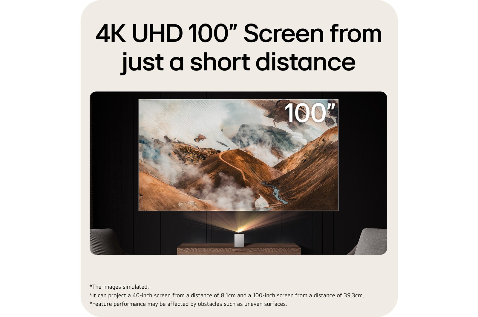 4K UHD 100'' screen