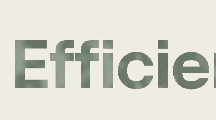 「Efficient」一字的排印動畫