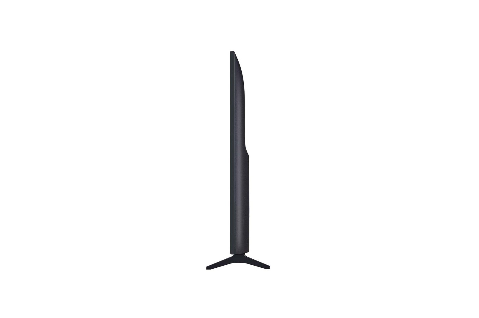 LG QNED70 電視的左側面視圖 