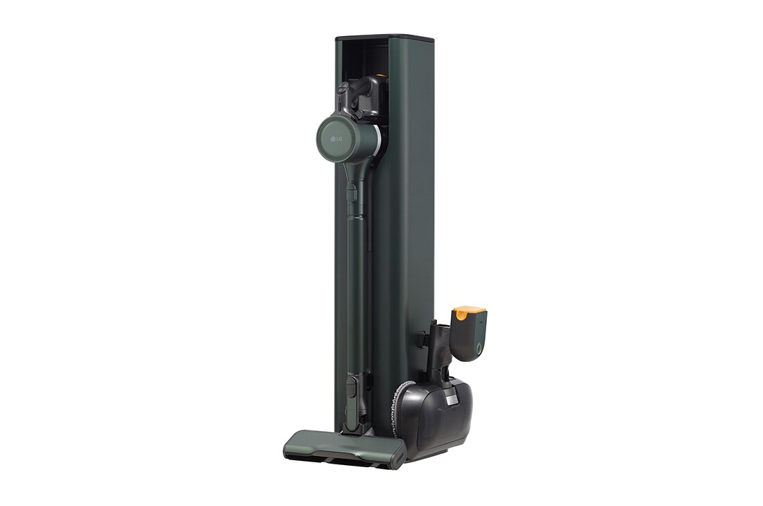 LG Objet Collection | LG CordZero™ A9TS 蒸氣無線吸塵機 配備 All-in-One Tower™ (韓國製造,蒼林綠), A9T-STEAM