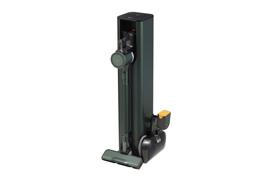 LG Objet Collection | LG CordZero™ A9TS 蒸氣無線吸塵機 配備 All-in-One Tower™ (韓國製造,蒼林綠), A9T-STEAM