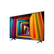 LG UHD 4K 智能電視 UT90 稍微傾斜向左的側面圖