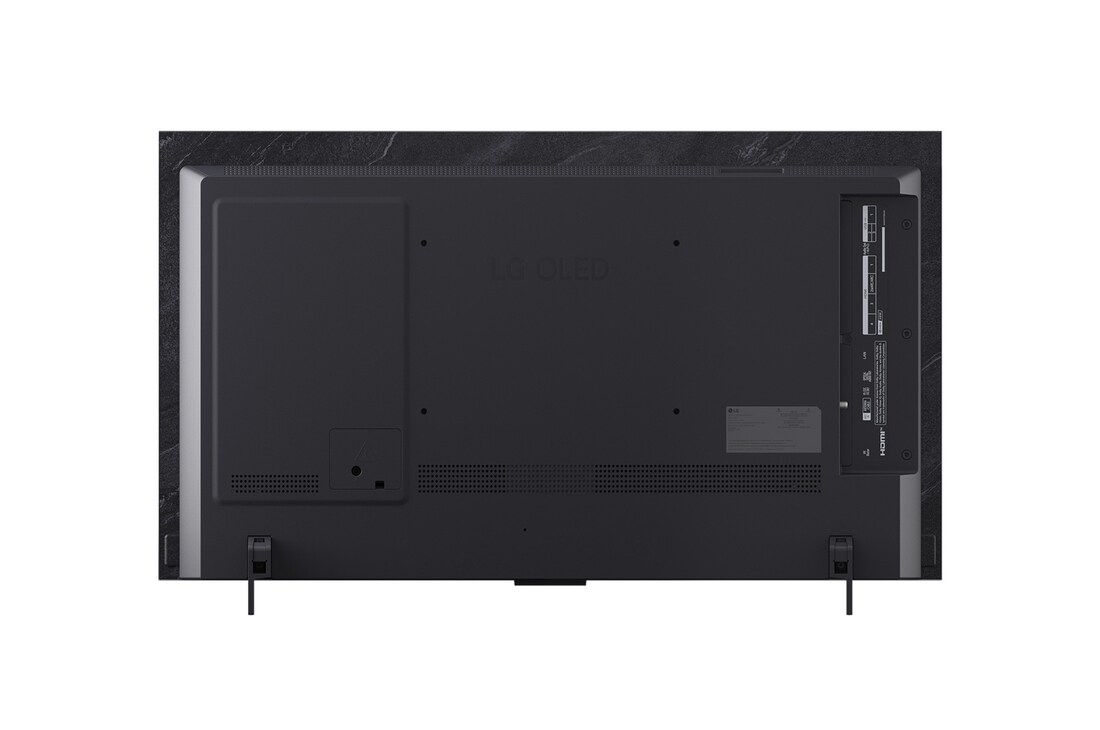 LG OLED evo AI C5 4K 智能電視的後面視圖。
