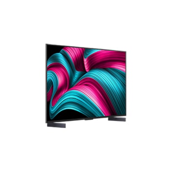 LG OLED evo AI C5 4K 智能電視的微側視圖。