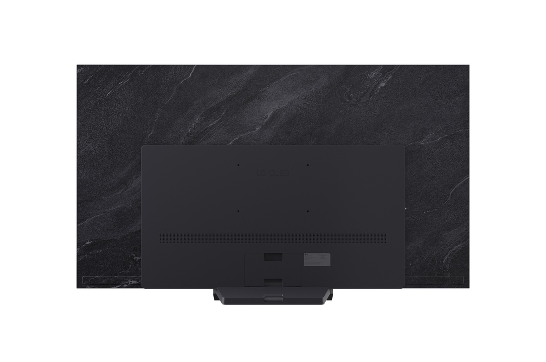 LG OLED evo AI C5 4K 智能電視的後面視圖。