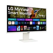 LG MyView 智能顯示器 32SR83U-W 的 -15 度側視圖