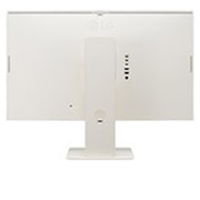 LG MyView 智能顯示器 32SR83U-W 的 +15 度側視圖，配備網絡攝影機