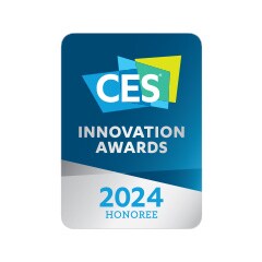 CES Innovation Awards badge with a 2025 Honoree citation.	