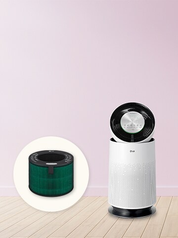 This is a picture of the LG air purifier and its accessory.