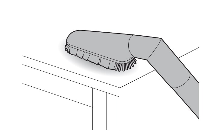 This tool has a soft brush that can be adjusted to a variety of angles making it especially useful for cleaning vehicle consoles or the tops of furniture