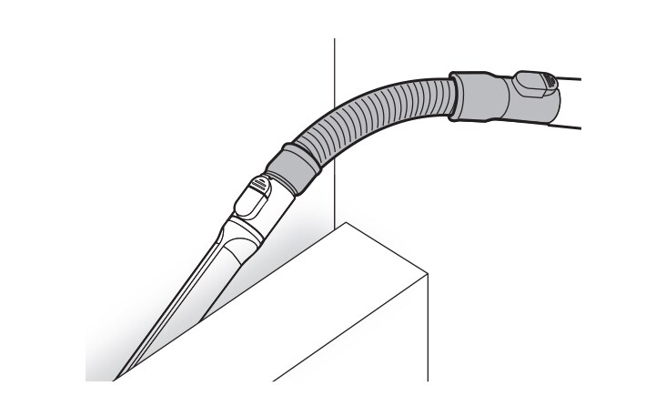 Connect this flexible extendable hose between the product body and the tools to clean hard to reach areas The flexible hose extension cannot be used with the power drive nozzle