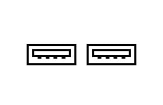 2 個 USB 連接埠示意圖。