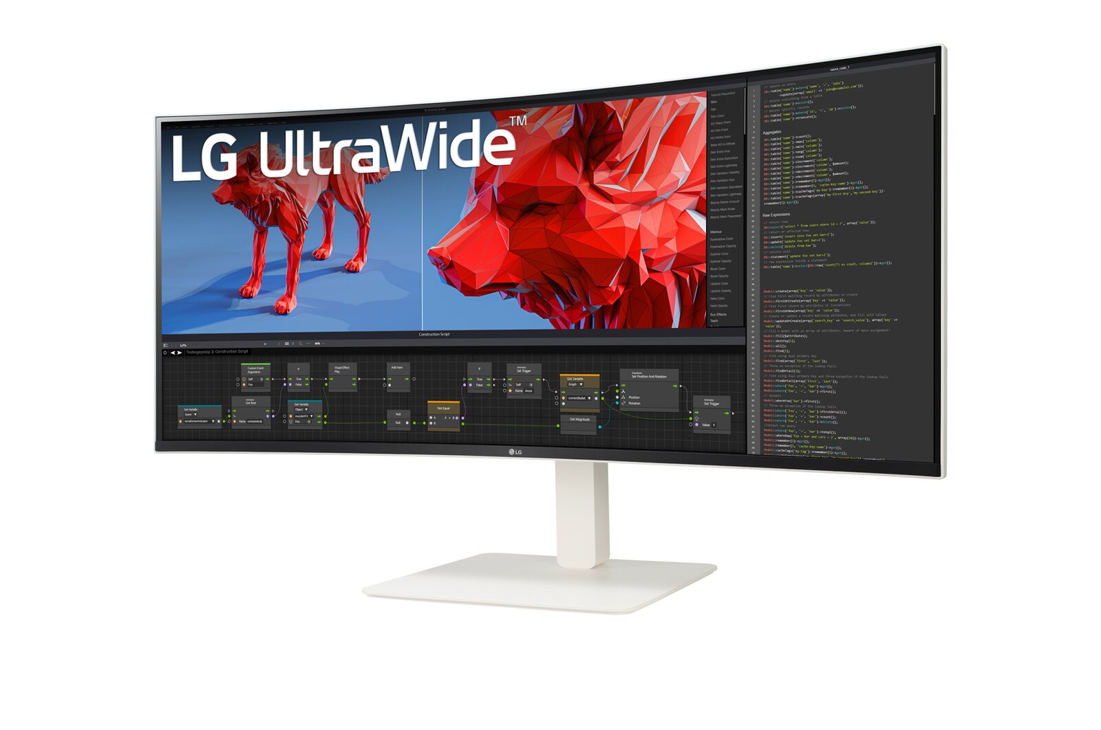 -15 degree side view of UltraWide™ Curved monitor 38WR85QC