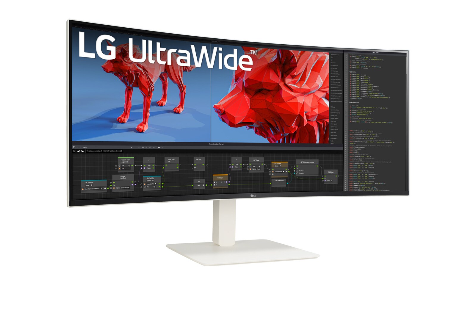 perspective view of UltraWide™ Curved monitor 38WR85QC