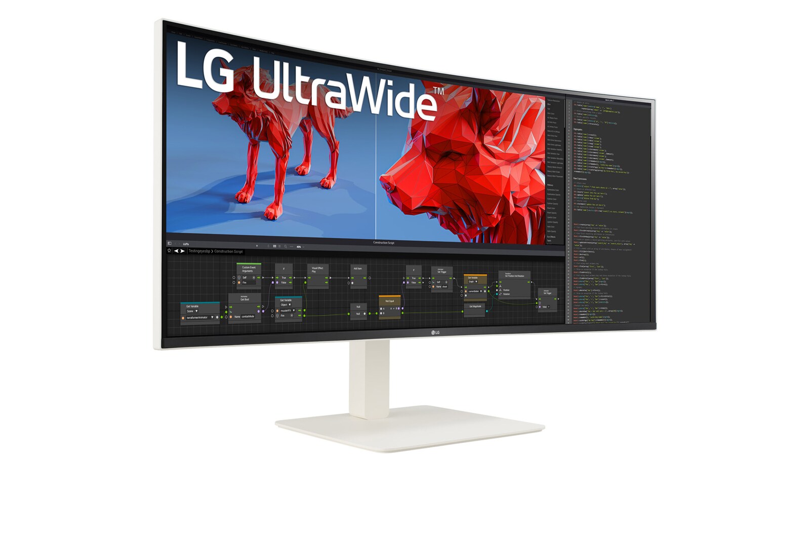 +15 degree side view of UltraWide™ Curved monitor 38WR85QC