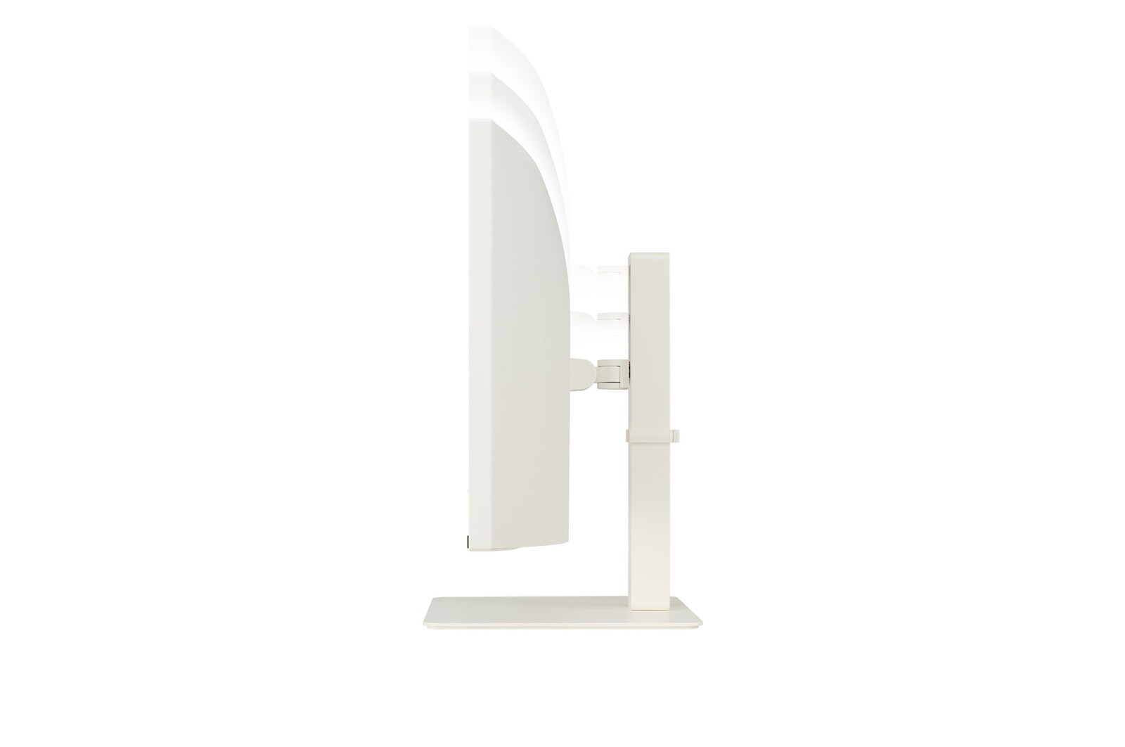 side view of UltraWide™ Curved monitor 38WR85QC moving downwards for height adjustment