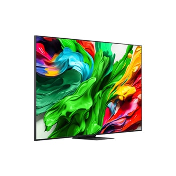 Slightly-angled right-facing side view of LG QNED evo QNED86 TV