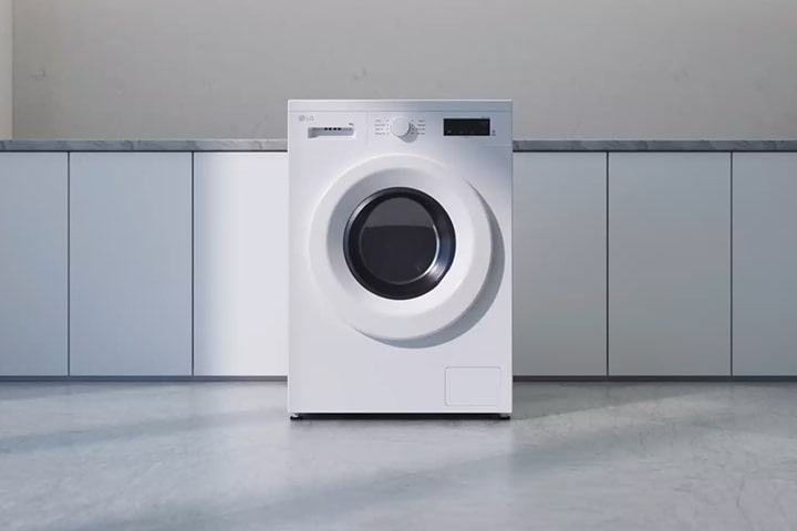 It shows that the top part of the washing machine can be removed and the compact area