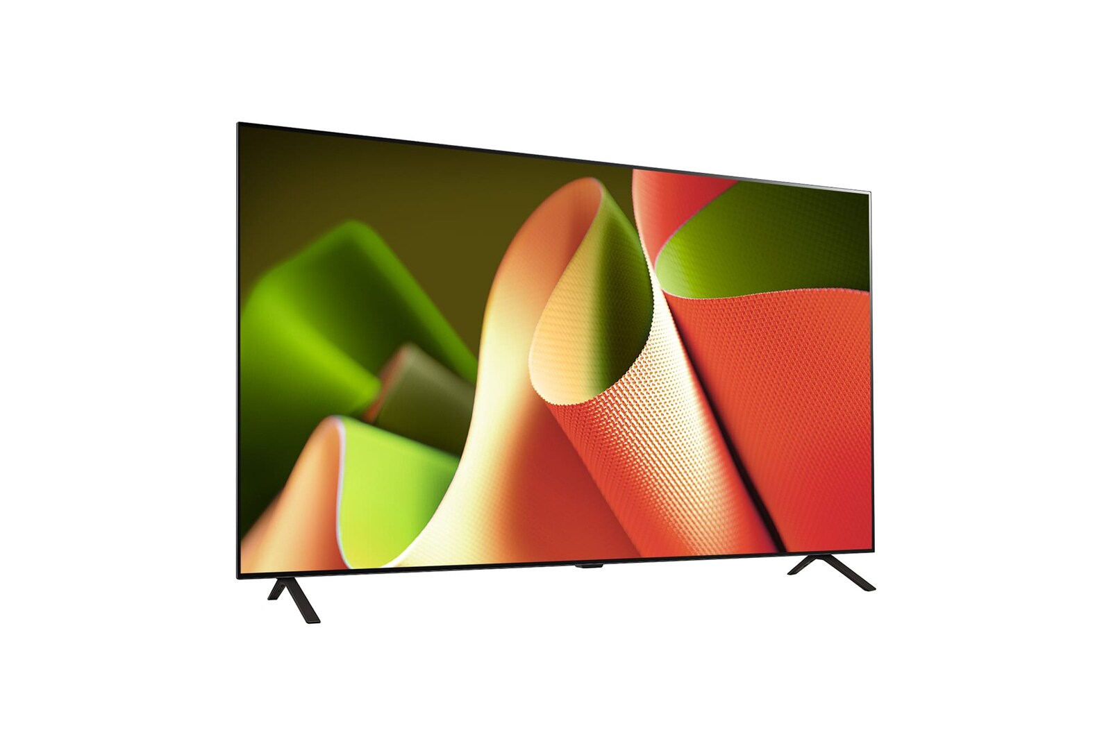 Slightly-angled right-facing side view of LG OLED TV, OLED B4
