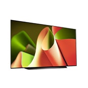 Slightly-angled right-facing side view of LG OLED TV, OLED B4