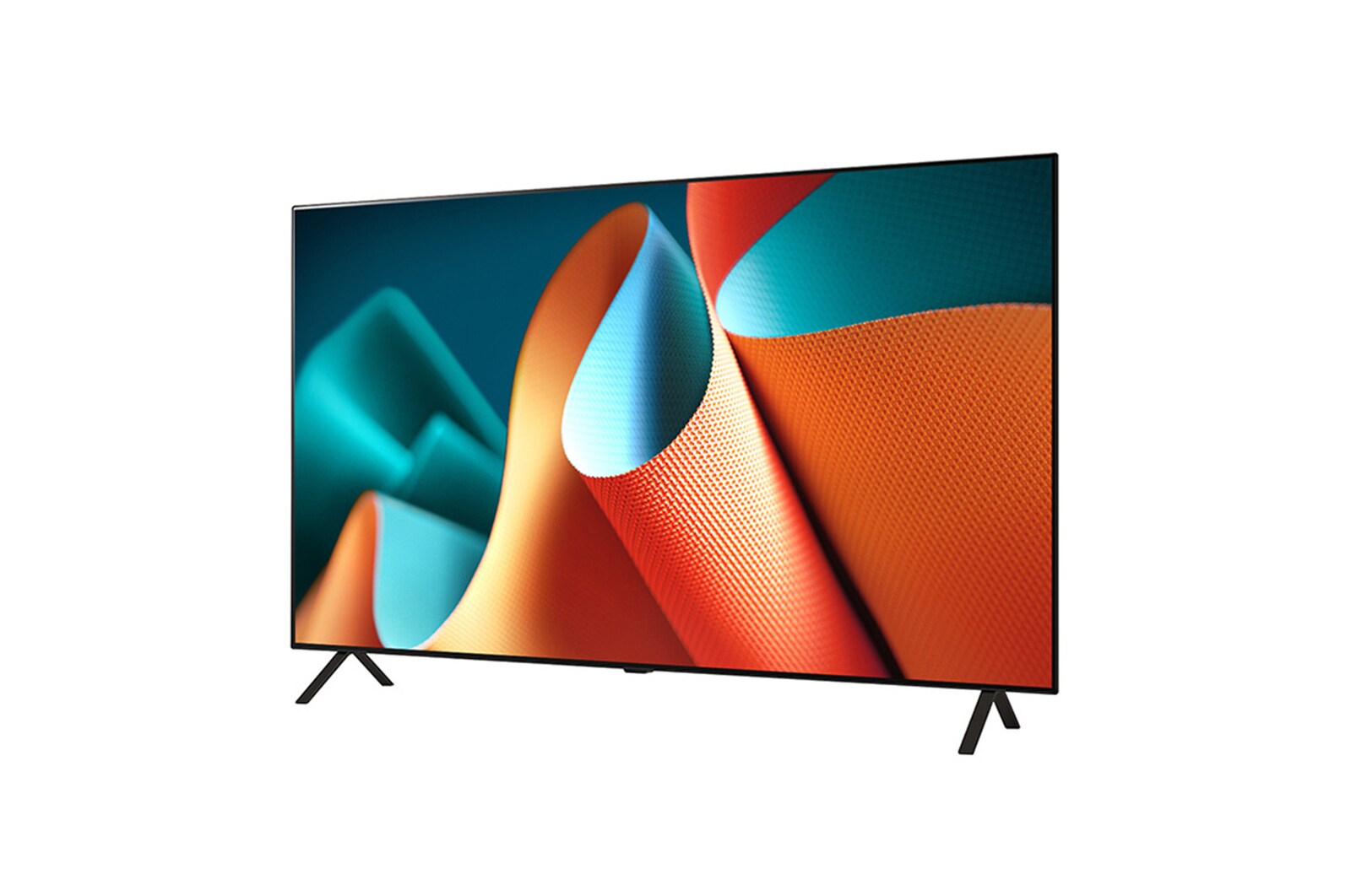 Slightly-angled left-facing side view of LG OLED TV, OLED B4E