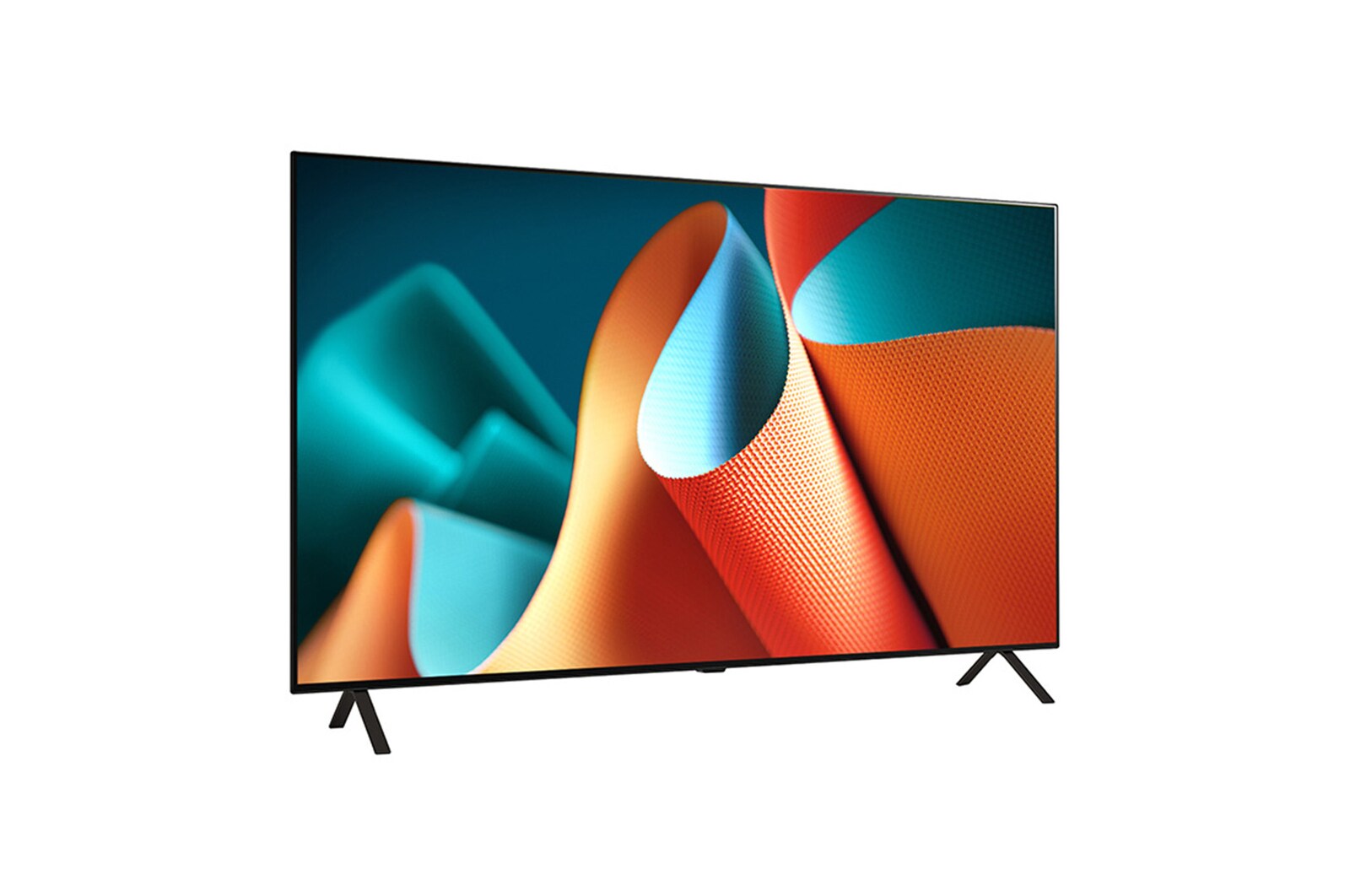 Slightly-angled right-facing side view of LG OLED TV, OLED B4E