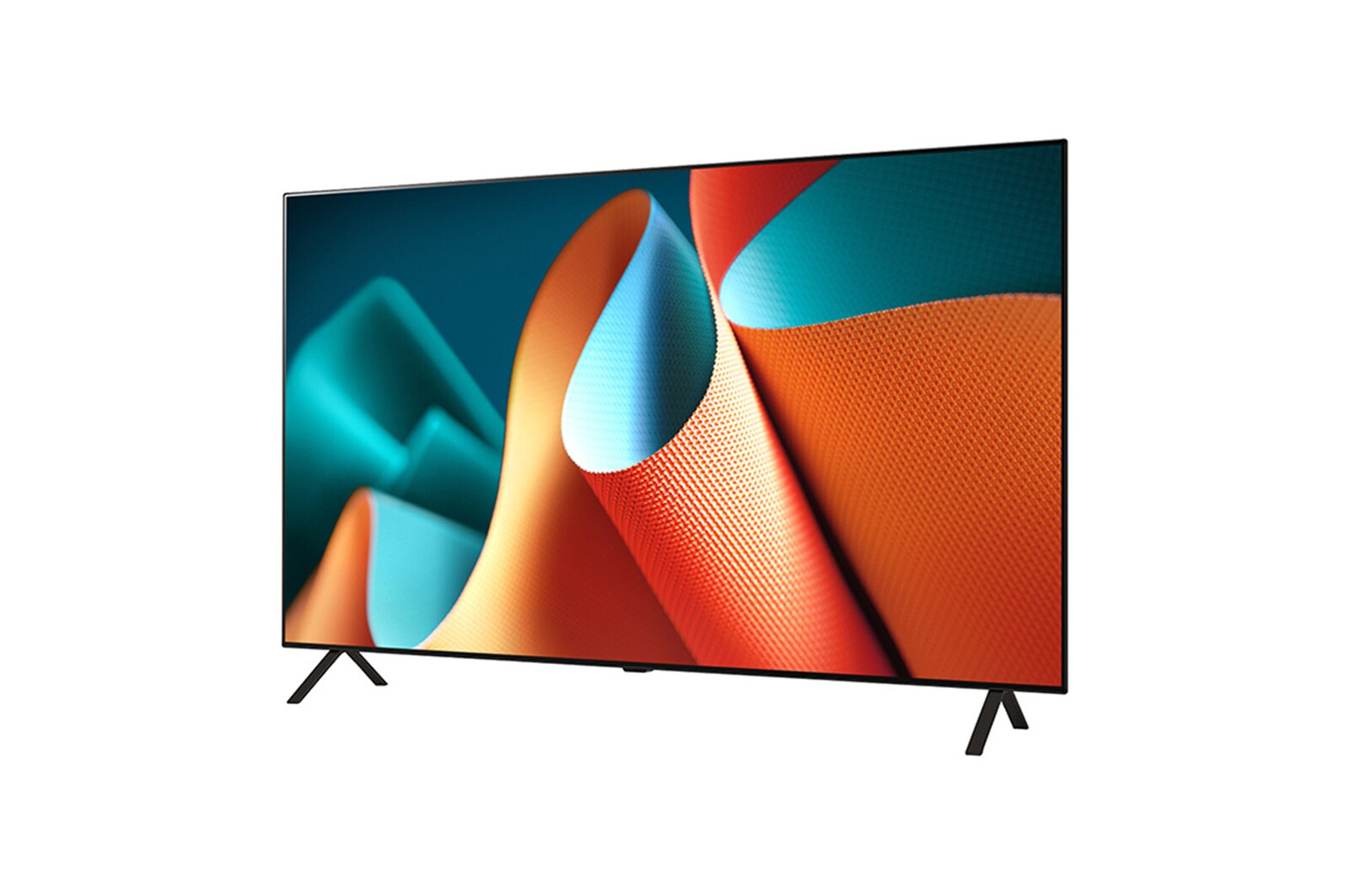 Slightly-angled left-facing side view of LG OLED TV, OLED B4E