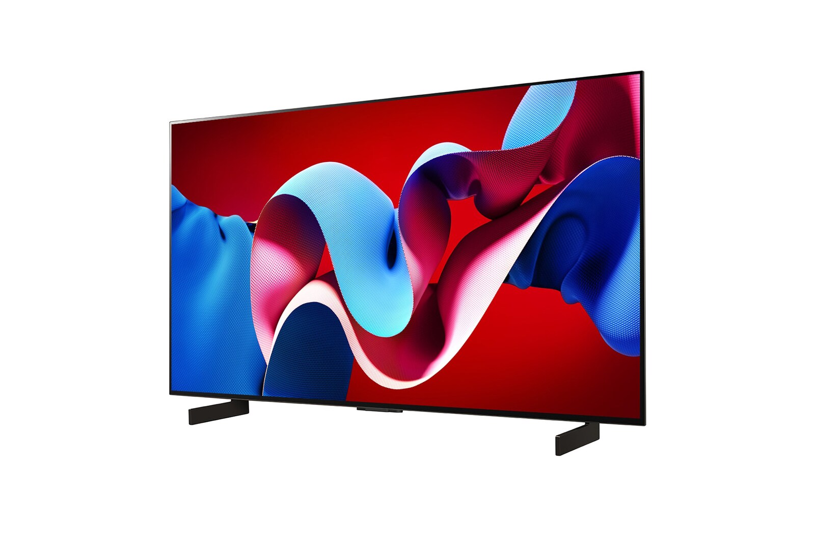 Left-facing side view of LG OLED evo TV, OLED C4