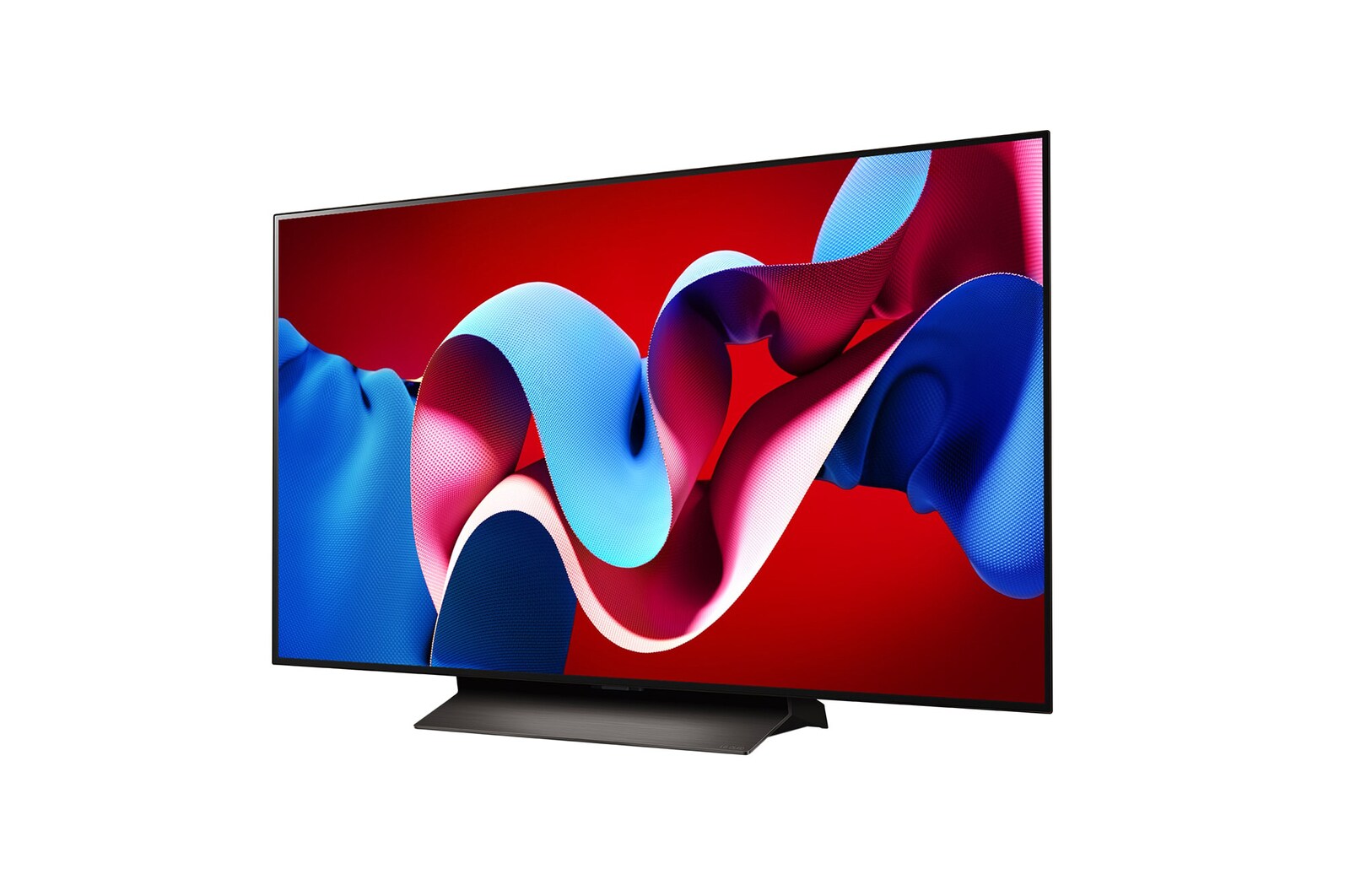 Left-facing side view of LG OLED evo TV, OLED C4