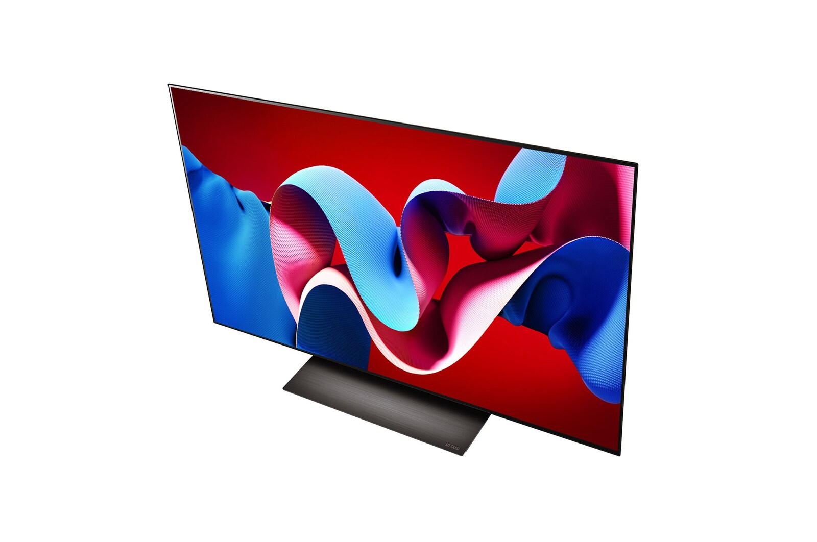 Angled view of LG OLED evo TV, OLED C4 from below