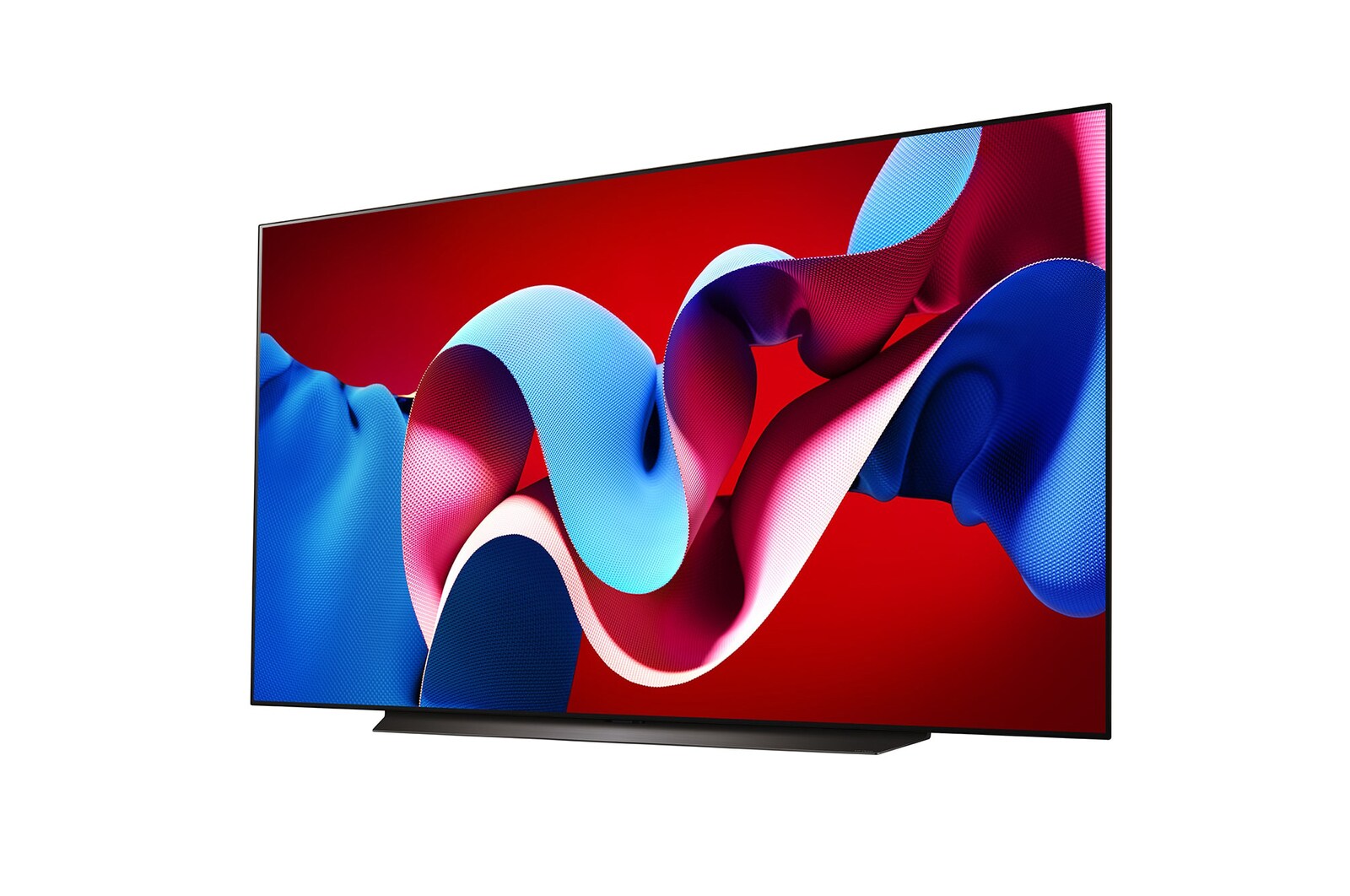 Left-facing side view of LG OLED evo TV, OLED C4