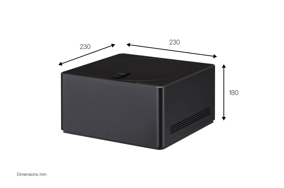 Slightly angled left facing view of the Zero Connect Box showing dimensions.