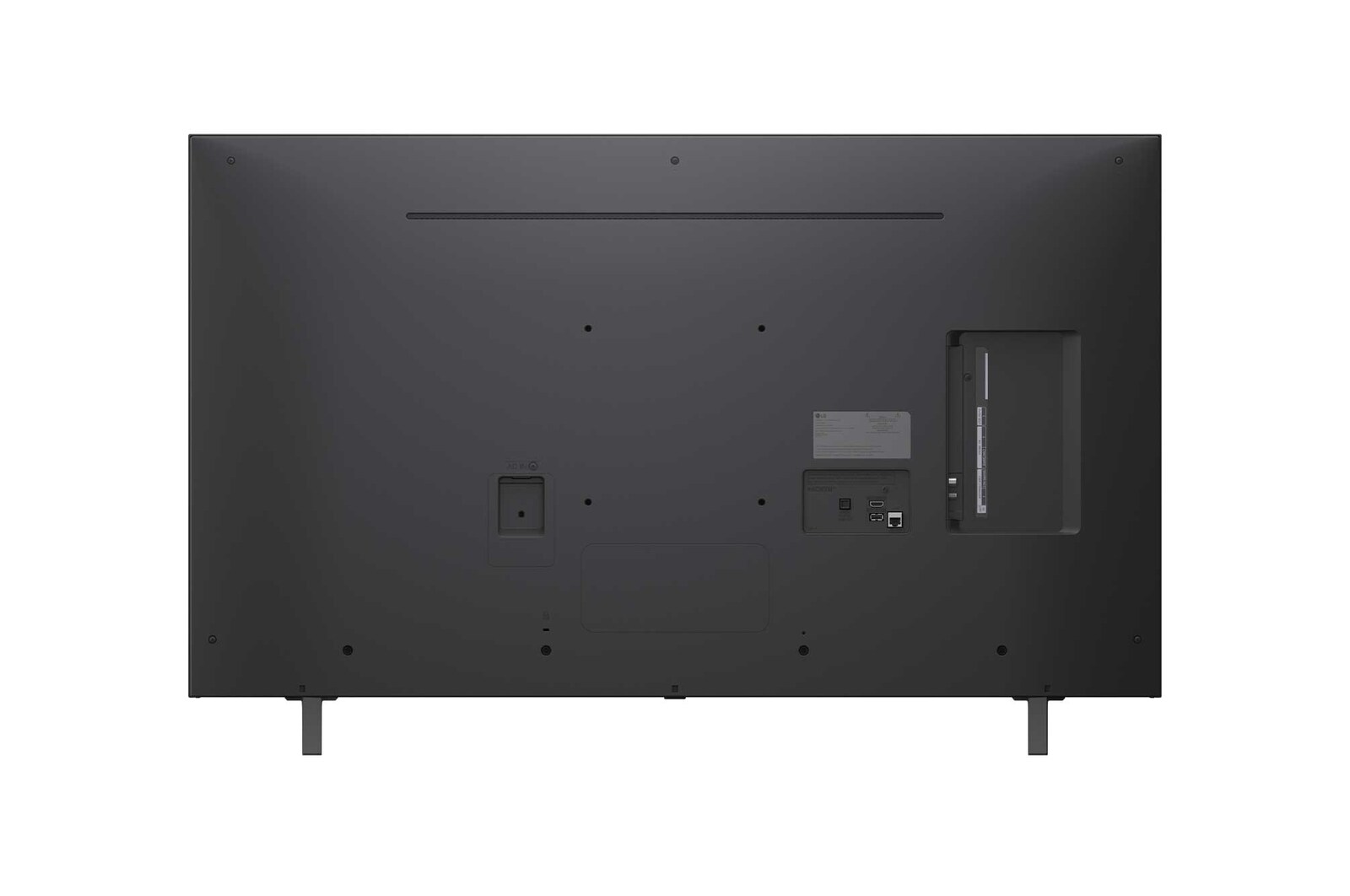 Rear view of LG NanoCell NANO80 TV.