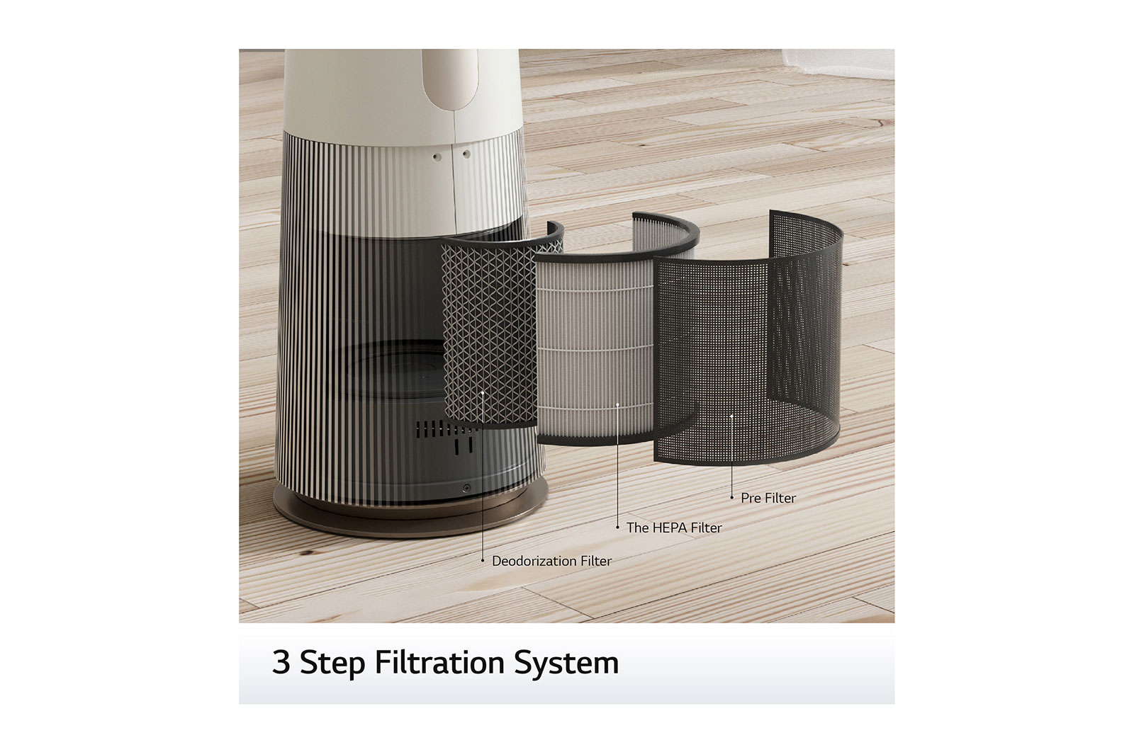 LG PuriCare AeroTower Air Purifying Fan : HEPA filter, UVnano™ technology, PM 1.0 sensor, Ultra-Quiet, 3-way Airflow mode, LG ThinQ™, FS15GPBF0