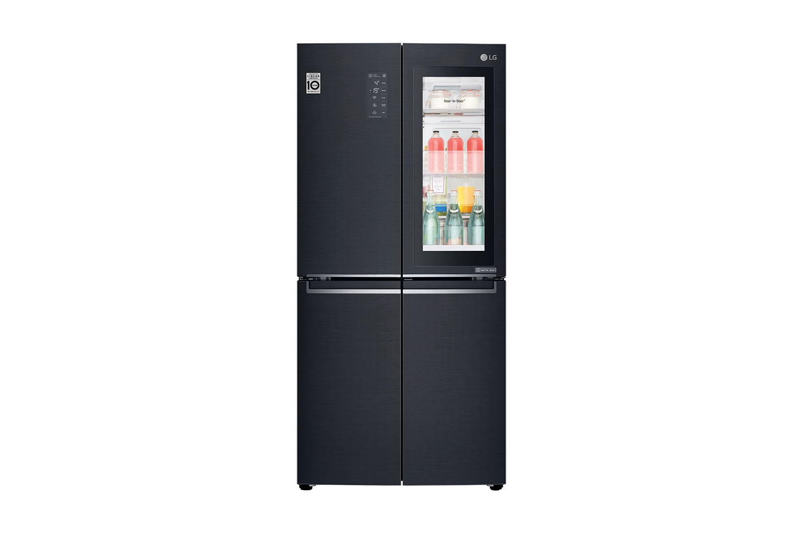 LG Kulkas Multi Door 595L gross / 458L nett Ramping dengan Inverter Linear Compressor, ThinQ™ dengan WiFi - Hitam Matte, GC-Q22FTQKL