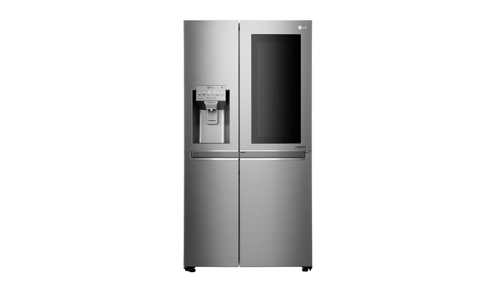 LG Kulkas Side by Side 668L gross / 624L nett InstaView Door-in-Door™ dengan Inverter Linear Compressor dan Wadah Pembuat Es Ramping, ThinQ™ dengan WiFi - Noble Steel, GC-X247CKAV